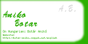 aniko botar business card